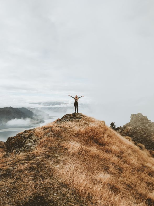 person on mountain 